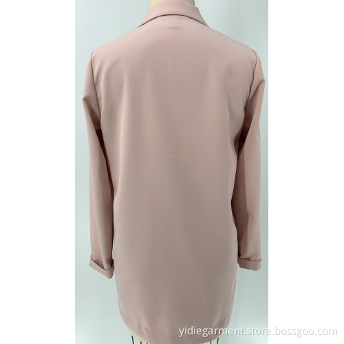 Women's Long Light Pink Blazer